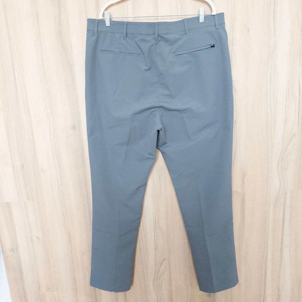 Banana Republic Mens Tech Pants 40x32‎ Gray Performance Flat Front Chino Office